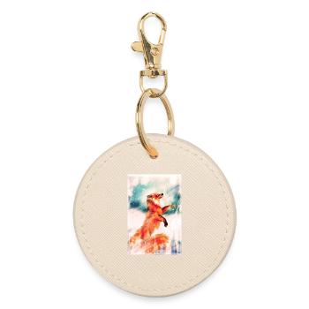 Renard d’hiver. - Porte-clés rond - huître - Devant