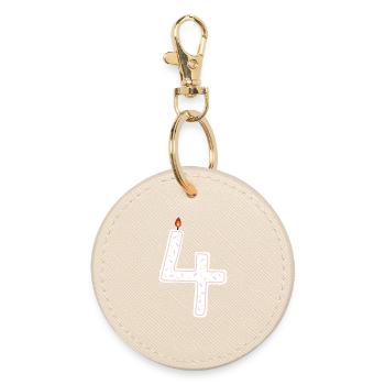 Conception de bougie festive numéro quatre - Porte-clés rond - huître - Devant