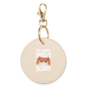 My Gaming Skills Are Scary Halloween Gamer - Round Keyring - oyster - Front