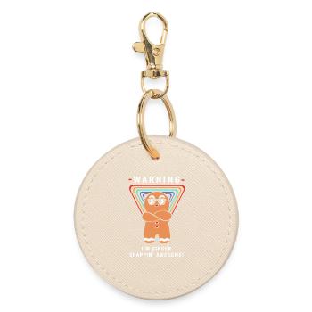Lebkuchen Weihnachten Lebkuchenmann Gingerbread - Runder Schlüsselanhänger - Auster - Vorne