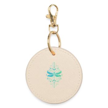 Astronomy - Dragonfly Mandala Turquoise Blue - Round Keyring - oyster - Front