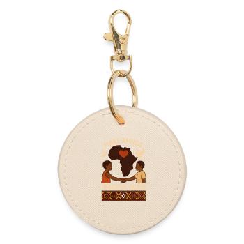 Make Africa Peaceful Again - Round Keyring - oyster - Front