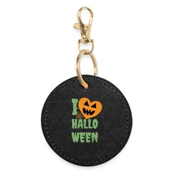 Joyeux Halloween Citrouille Zombie Sorcière Vampire Costume - Porte-clés rond - noir - Devant