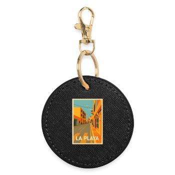 Playa de La Calera - Porte-clés rond - noir - Devant