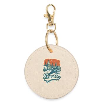 Dresden in the snowy winter magic - Round Keyring - oyster - Front