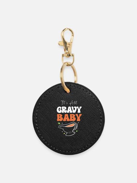 Thanksgiving Mom Mom Grandma Grandmother - Round Keyring - black