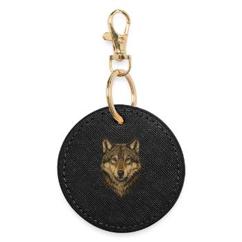 Wolfs Design - Runder Schlüsselanhänger - Schwarz - Vorne