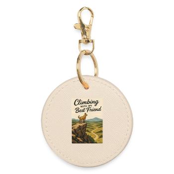 Escalade avec mon meilleur ami - Vintage Dog Print - Porte-clés rond - huître - Devant