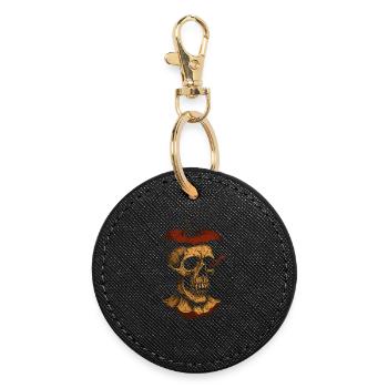 Rotten Apple Skull Art – Dark Design - Round Keyring - black - Front