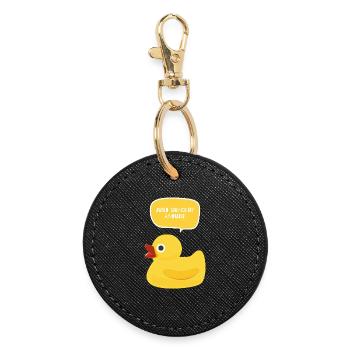 Just Quackin’ Around Duck Design - Runder Schlüsselanhänger - Schwarz - Vorne