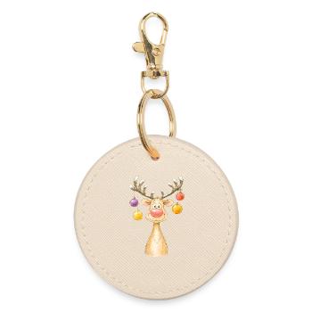 Conception d’aquarelle de renne de Noël mignon - Porte-clés rond - huître - Devant