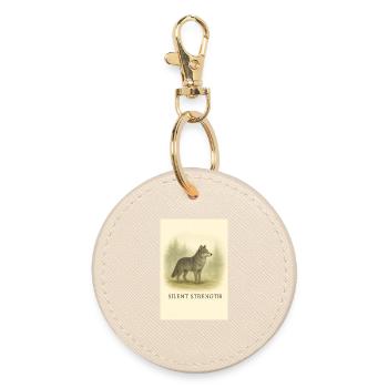 Loup de la Force silencieuse - Porte-clés rond - huître - Devant