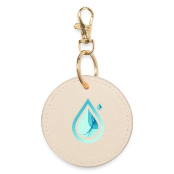 Pure Drop – Modernes Wasser - Runder Schlüsselanhänger - Auster - Vorne