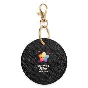 Be Like a Star - Round Keyring - black - Front