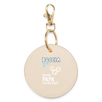 Boccia Meilleur Papa Père Fête des Pères Anniversaire Boule - Porte-clés rond - huître - Devant