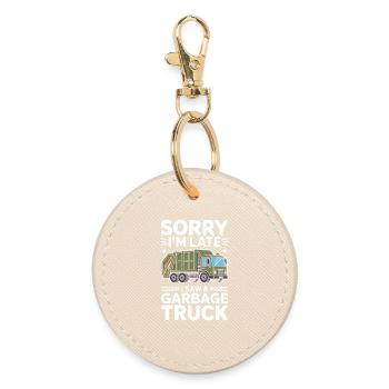 Garbage Day is my favorite day of the week - Round Keyring - oyster - Front