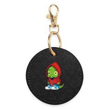 Small urban dinosaur - Round Keyring - black - Front