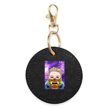 King29FR-Maske - Runder Schlüsselanhänger - Schwarz - Vorne