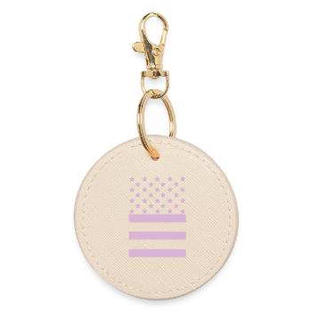 Pink Flag – Stars & Stripes Design - Runder Schlüsselanhänger - Auster - Vorne