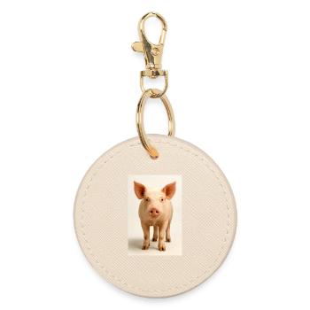Pastel pig pig - Round Keyring - oyster - Front