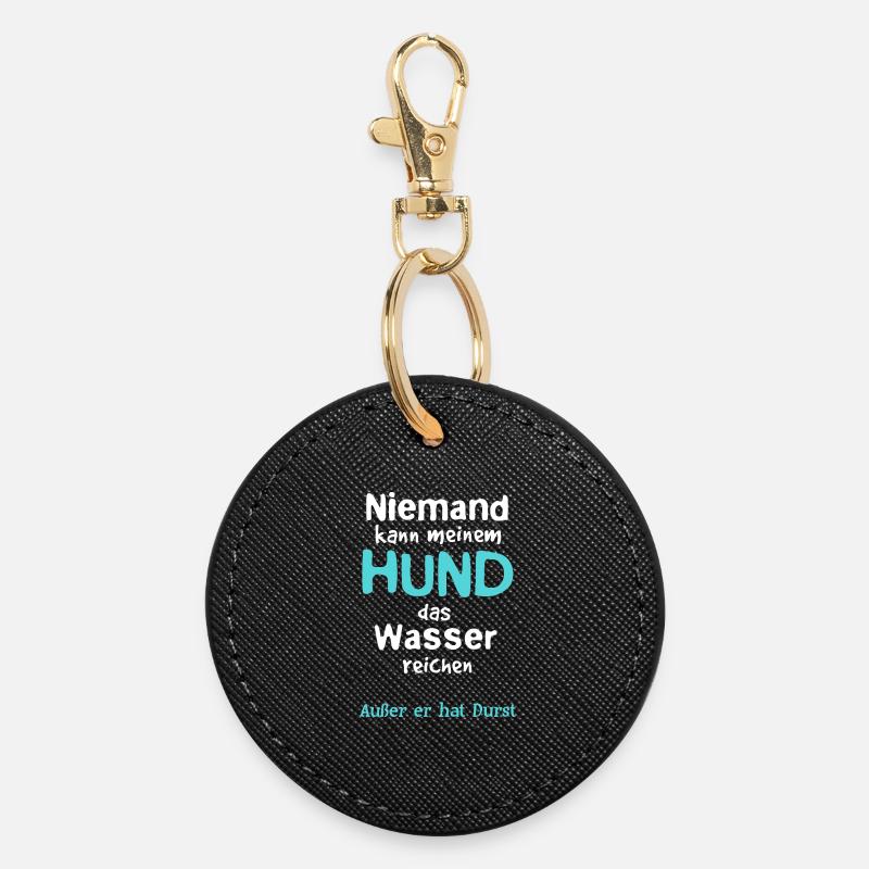 Dog water - Round Keyring - black
