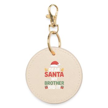 Cher Père Noël, mon frère l’a fait. - Porte-clés rond - huître - Devant
