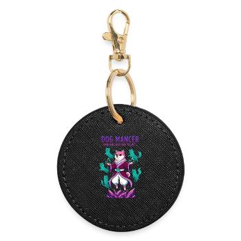 Dog Mancer Canine Wizard Raising Spirit Dogs - Round Keyring - black - Front
