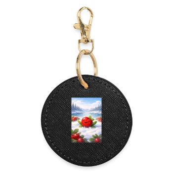 Priselbeere - Geschenke des Weiten Nordens - Runder Schlüsselanhänger - Schwarz - Vorne
