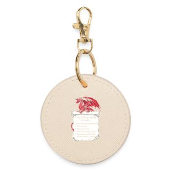 5 Signs I am Probably a Dragon Lover - Round Keyring - oyster - Front