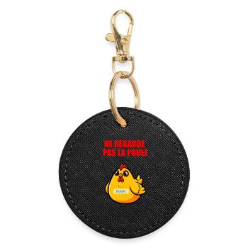 Don't Look at the Chicken - Absurd Humor - Round Keyring - black - Front