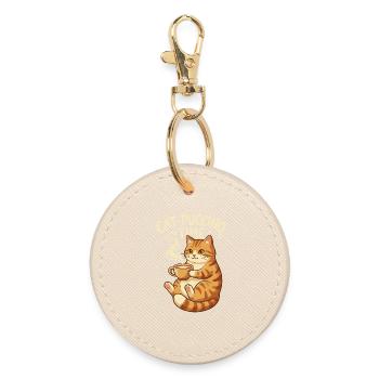 Cat Puccino Temps Café pour chats - Porte-clés rond - huître - Devant