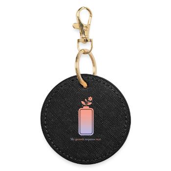 My Growth Requires Rest – Selfcare Design - Round Keyring - black - Front