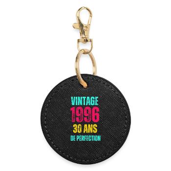 Vintage 1996: 30 Years of Perfection - Round Keyring - black - Front