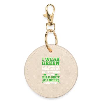Bile duct cancer - Round Keyring - oyster - Front
