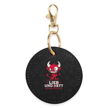 Tu penses que je suis petit, doux et gentil – Drôle de T - Porte-clés rond - noir - Devant