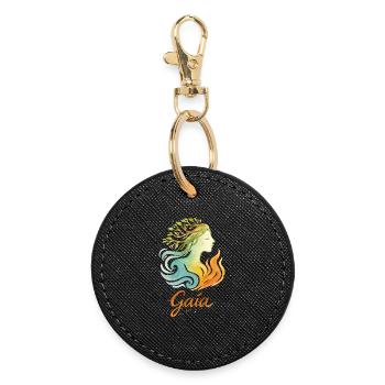 Gaia - Mother Nature - Tree of Life - Round Keyring - black - Front