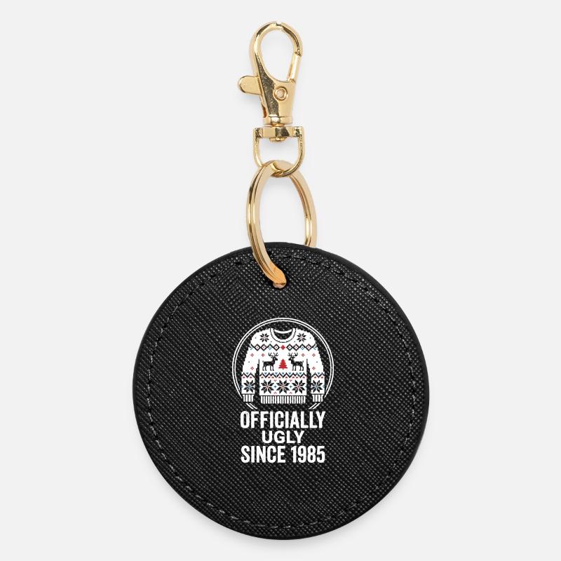 Offiziell Ugly 1985 Weihnachtspullover - Runder Schlüsselanhänger - Schwarz