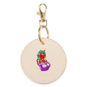 Crimson Demon  - Round Keyring - oyster - Front