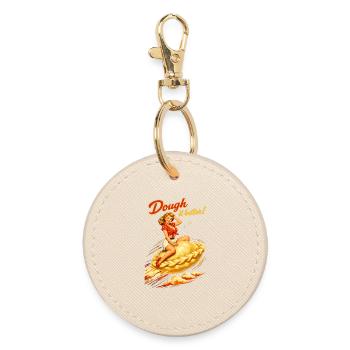 Pelmeni Pin-Up: Dough it better! Retro Graphics - Round Keyring - oyster - Front