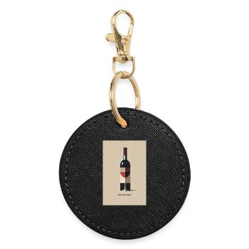 Wein Design pour decisions minimalistischer Stil - Runder Schlüsselanhänger - Schwarz - Vorne