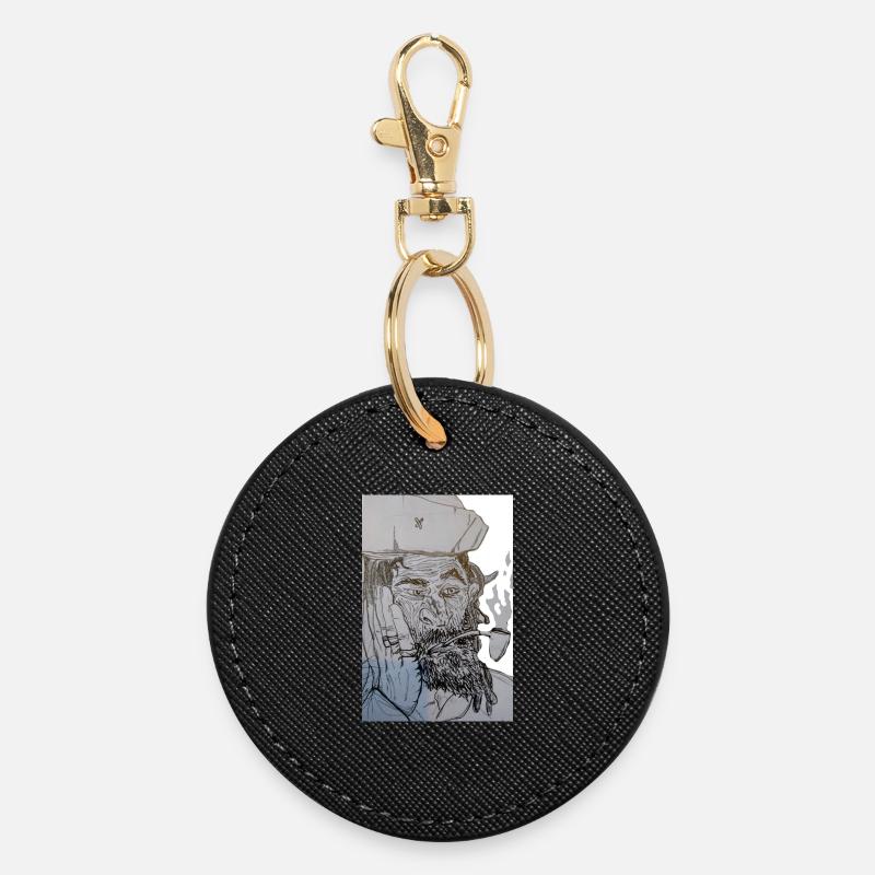 Tuxedo pirate - Round Keyring - black