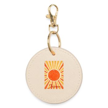 Vintage Japan Sun - Runder Schlüsselanhänger - Auster - Vorne