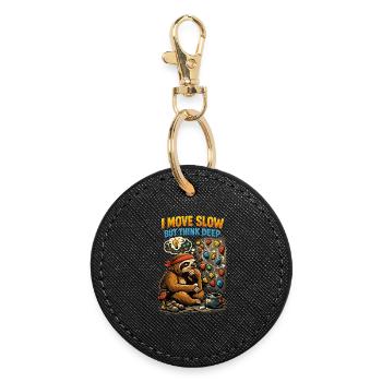 Bloc paresseux – Chemise d’escalade comique - Porte-clés rond - noir - Devant