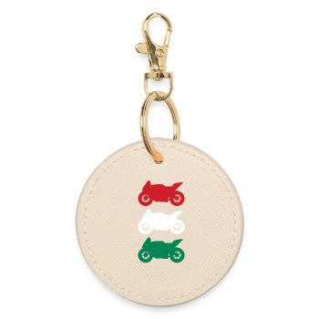 Motorcycle Hungary Flag Motorsport Biker - Round Keyring - oyster - Front