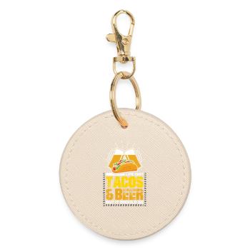 Taco Bier Biertrinker Bierliebhaber - Runder Schlüsselanhänger - Auster - Vorne