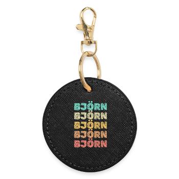 Geschenk für Bjoern - Runder Schlüsselanhänger - Schwarz - Vorne