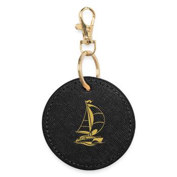 Voile de yacht catamaran à voile Silhouette - Porte-clés rond - noir - Devant