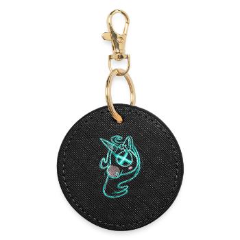 Uni vert mort - Porte-clés rond - noir - Devant