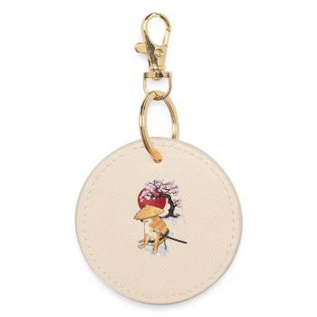 cheems samurai - Round Keyring - oyster - Front