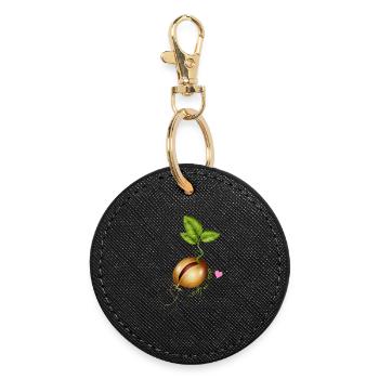 germinating - gardening with love - Round Keyring - black - Front
